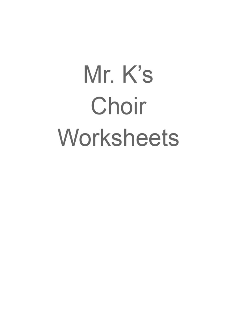 Mr. K's Choir Worksheets Note Names and Rhythm | PDF | Musical ...