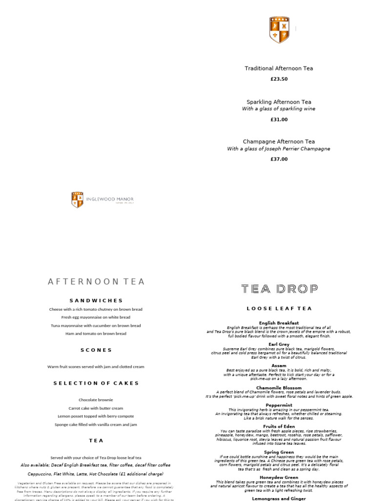 Afternoon Tea May 2025 Update | PDF | Tea | Fruit Preserves
