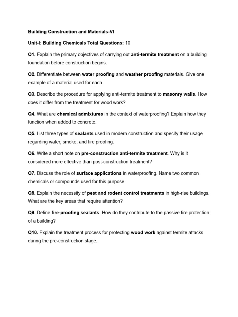 Unit - 1 Questions For Class Test 4.02.26 | PDF