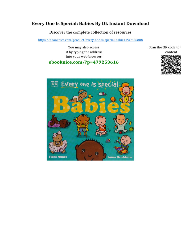 Every One Is Special: Babies by DK Instant Download Full Chapters ...