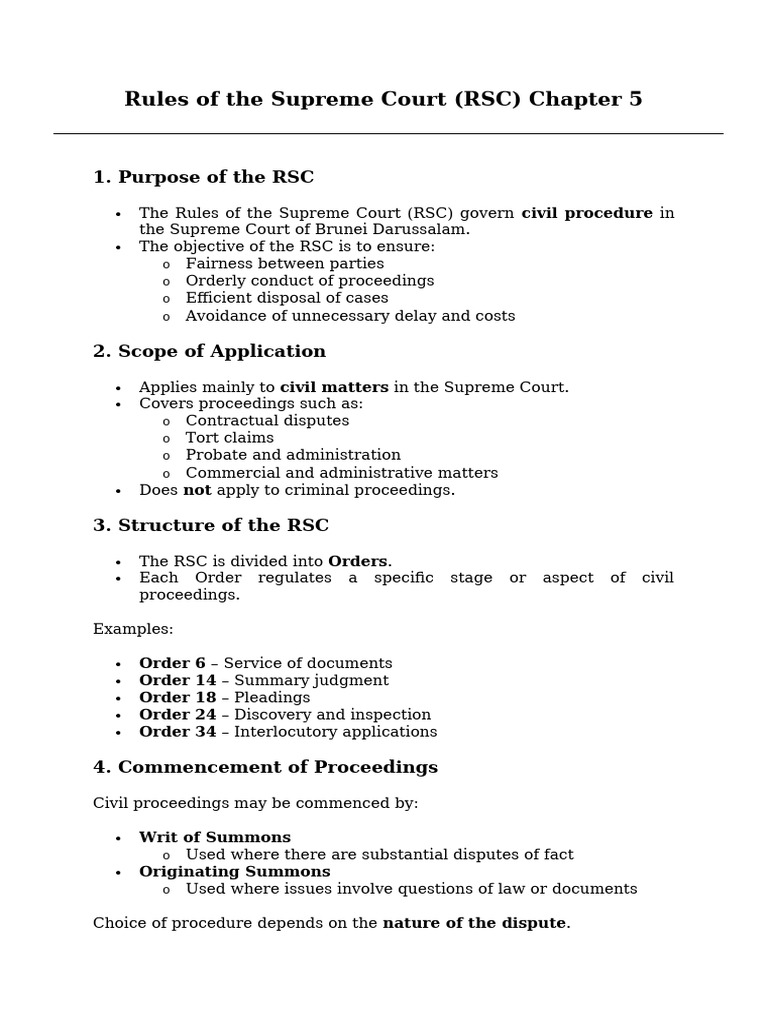5th Study Note - Rules of The Supreme Court | PDF | Discovery (Law ...