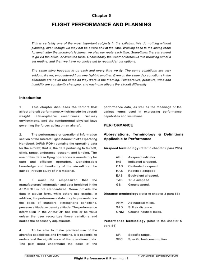 Chapter 5 - Flight Planning | PDF | Atmospheric Pressure | Altitude