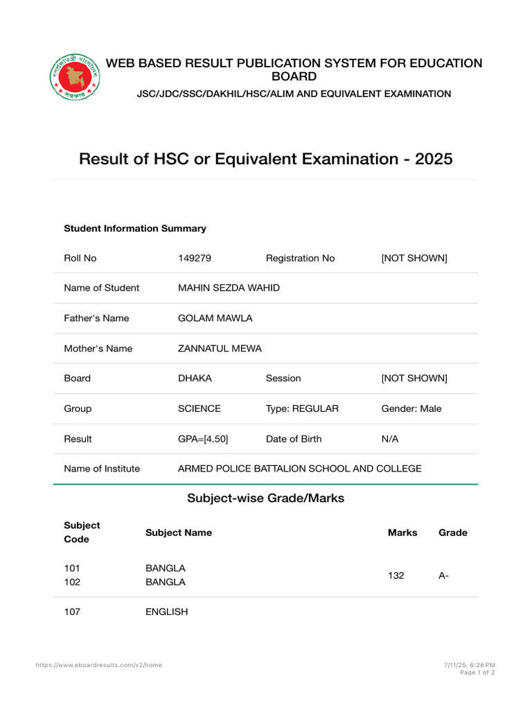 Web Based Result Publication System For Education Board | PDF | Student ...