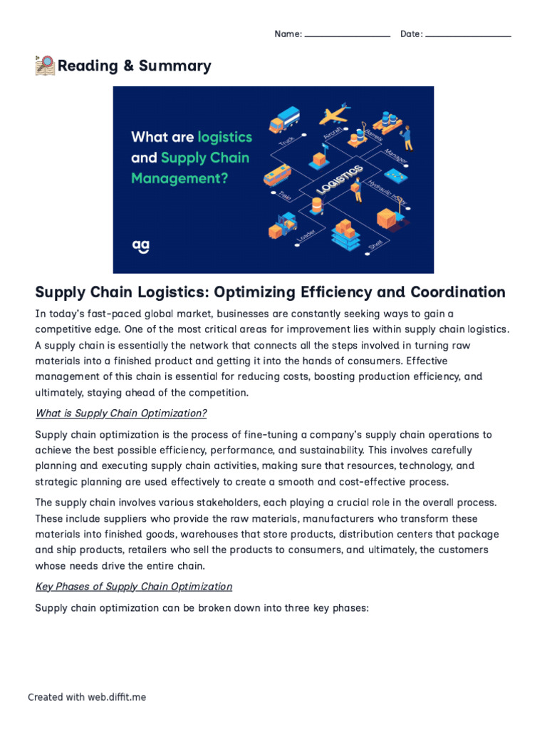 Supply Chain Logistics Optimization and Coordination | PDF | Supply ...