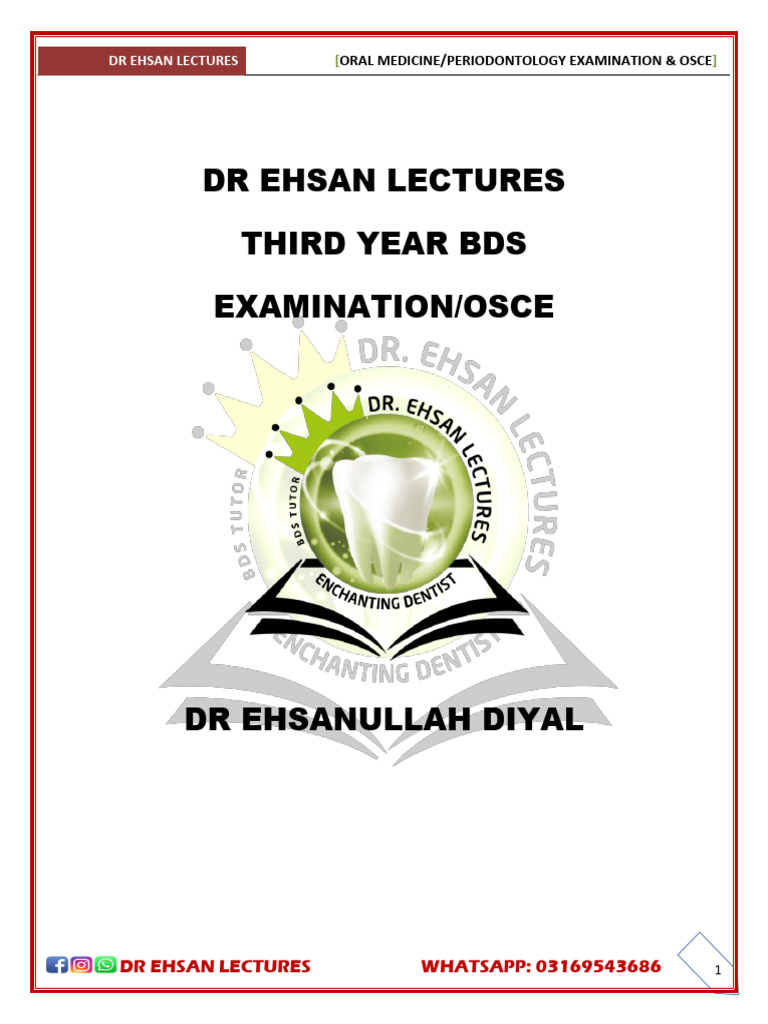 DR Ehsan Lectures Oral Med &perio | PDF | Periodontology | Biopsy