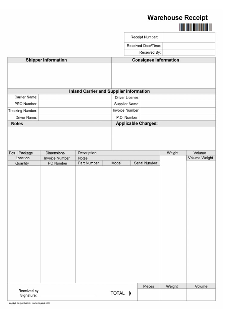 Warehouse Receipts 320347 FH | PDF