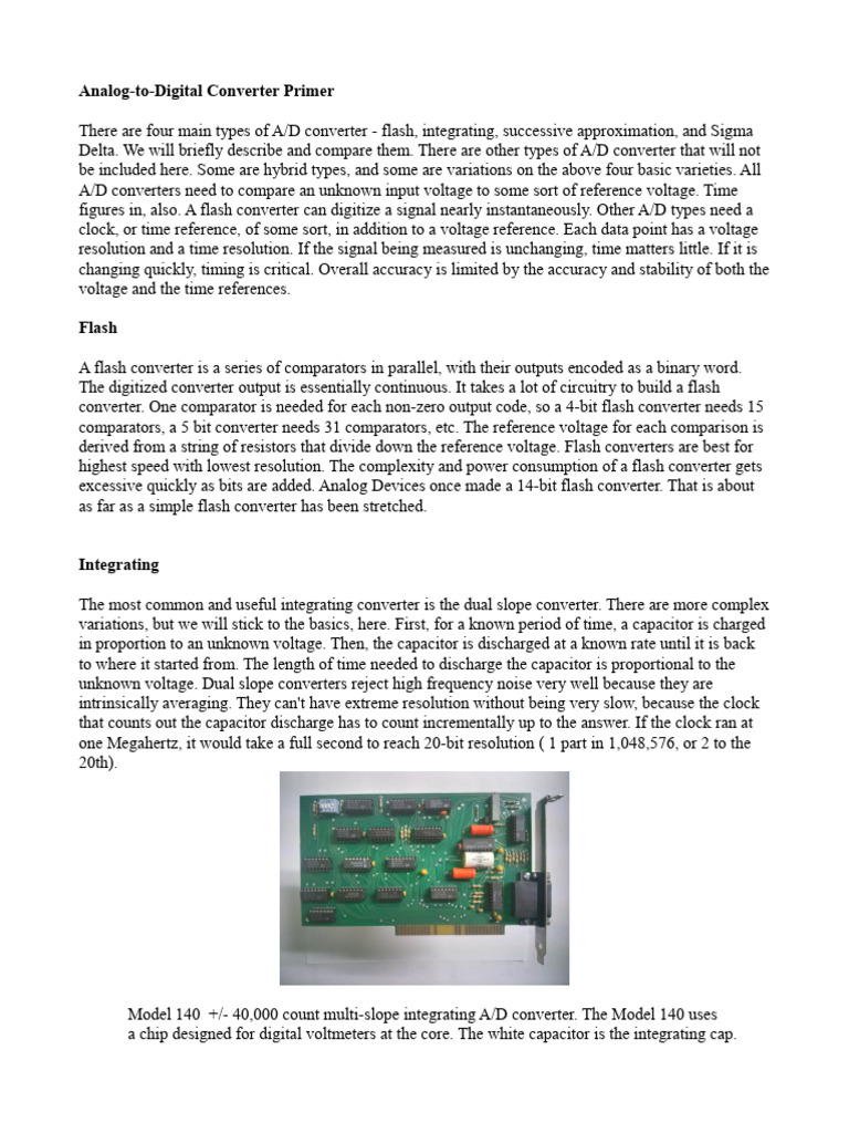Typesof AD | PDF | Analog To Digital Converter | Computer Engineering