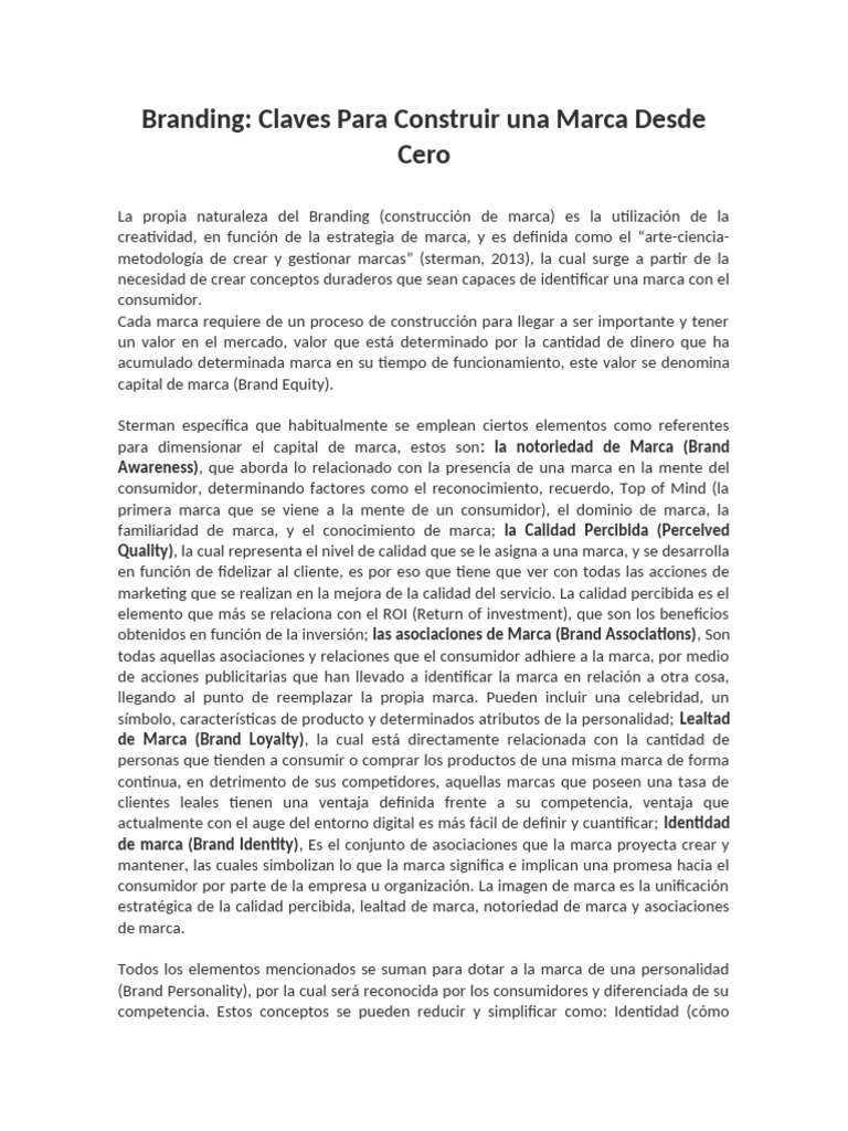 Branding Claves para Construir Una Marca | PDF | Marca | Gestión de la ...