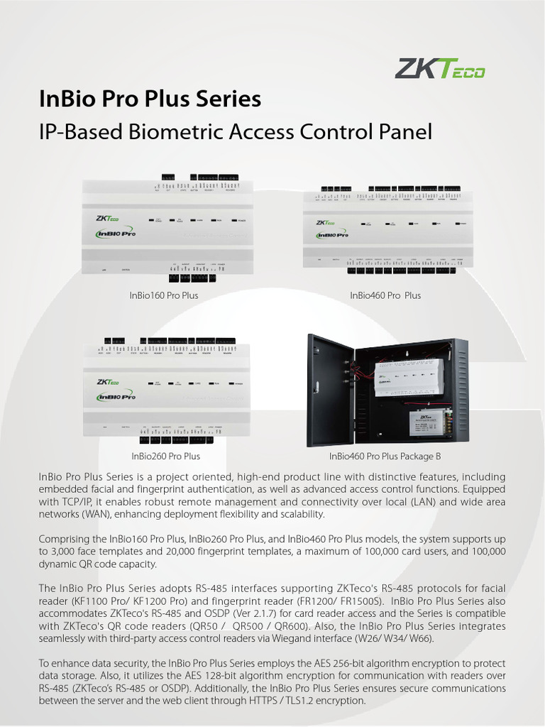 InBio Pro Plus Series Datasheet 20240821 | PDF | Access Control ...