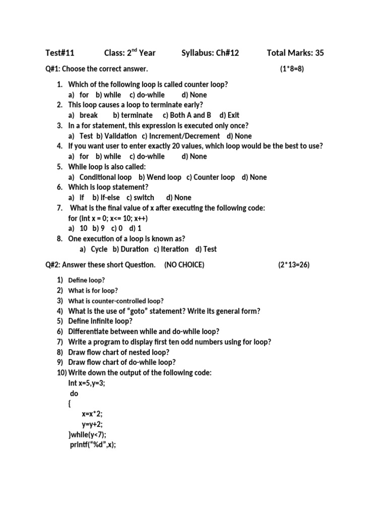Test 11 (C) | PDF