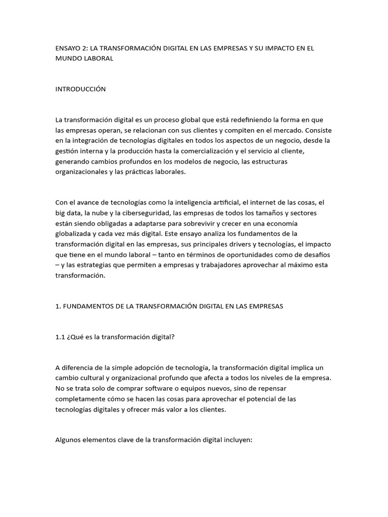 La Transformación Digital en Las Empresas y Su Impacto en El Mundo ...