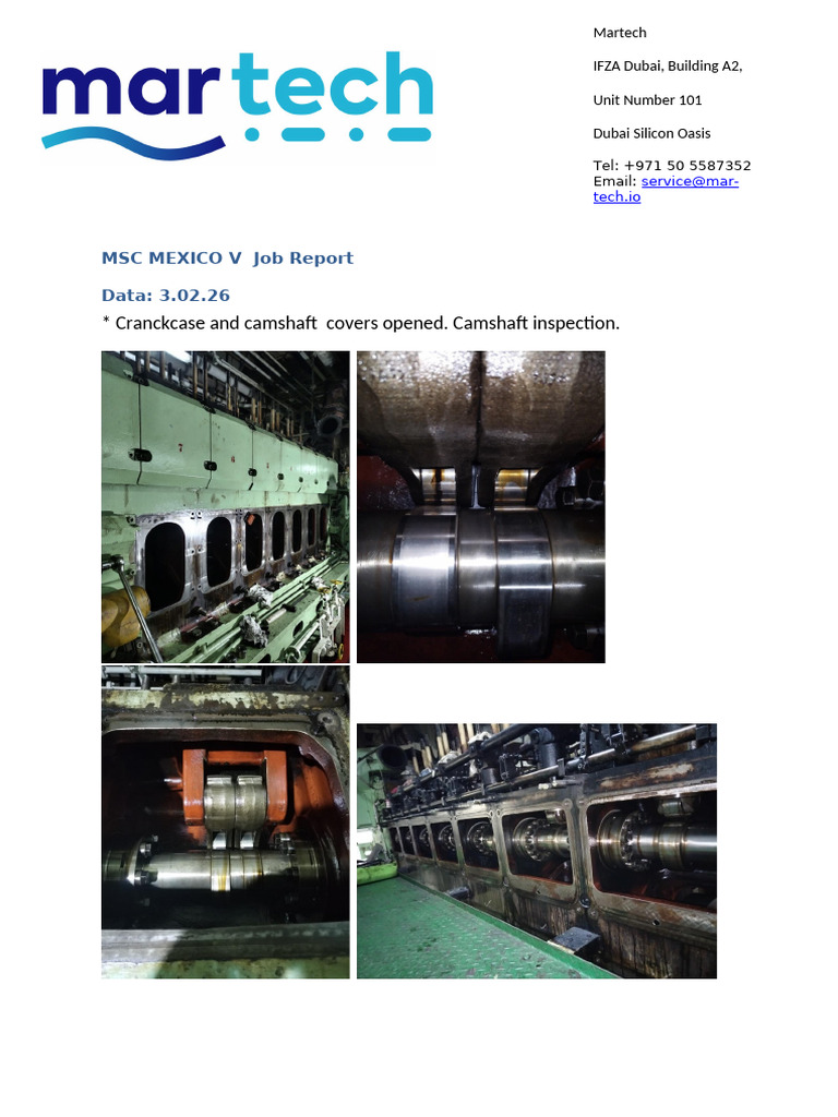 MSC MEXICO V Completion Report AE 1 | PDF | Rotating Machines | Engines