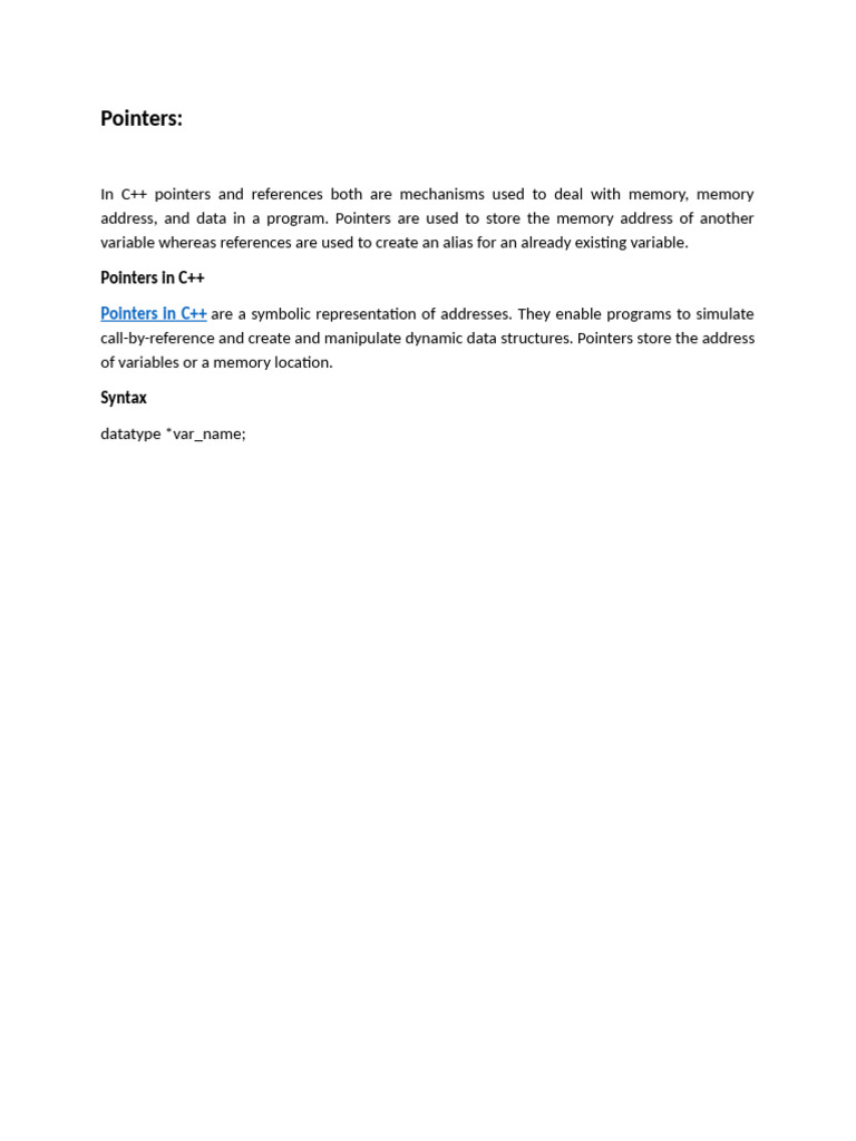 Pointers C++ | PDF