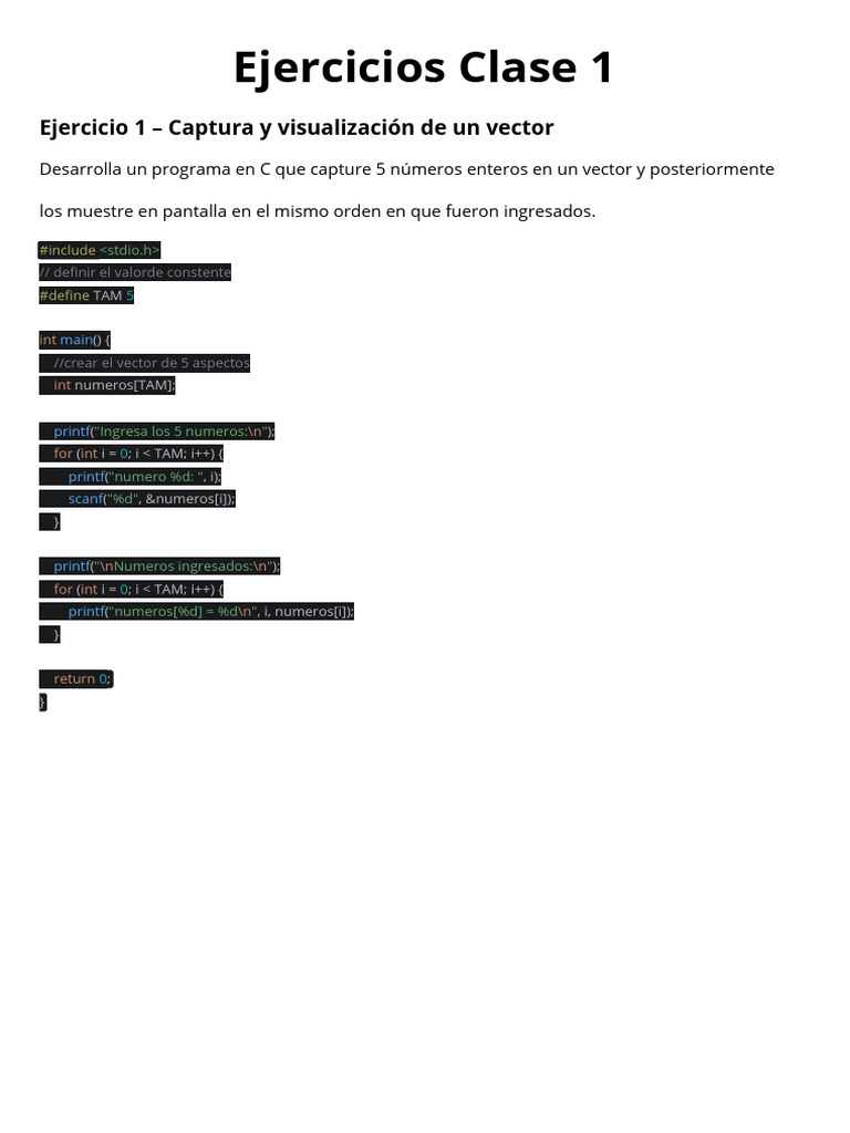 Ejercicios Clase 1 | PDF | Programación de computadoras | Ingeniería de ...