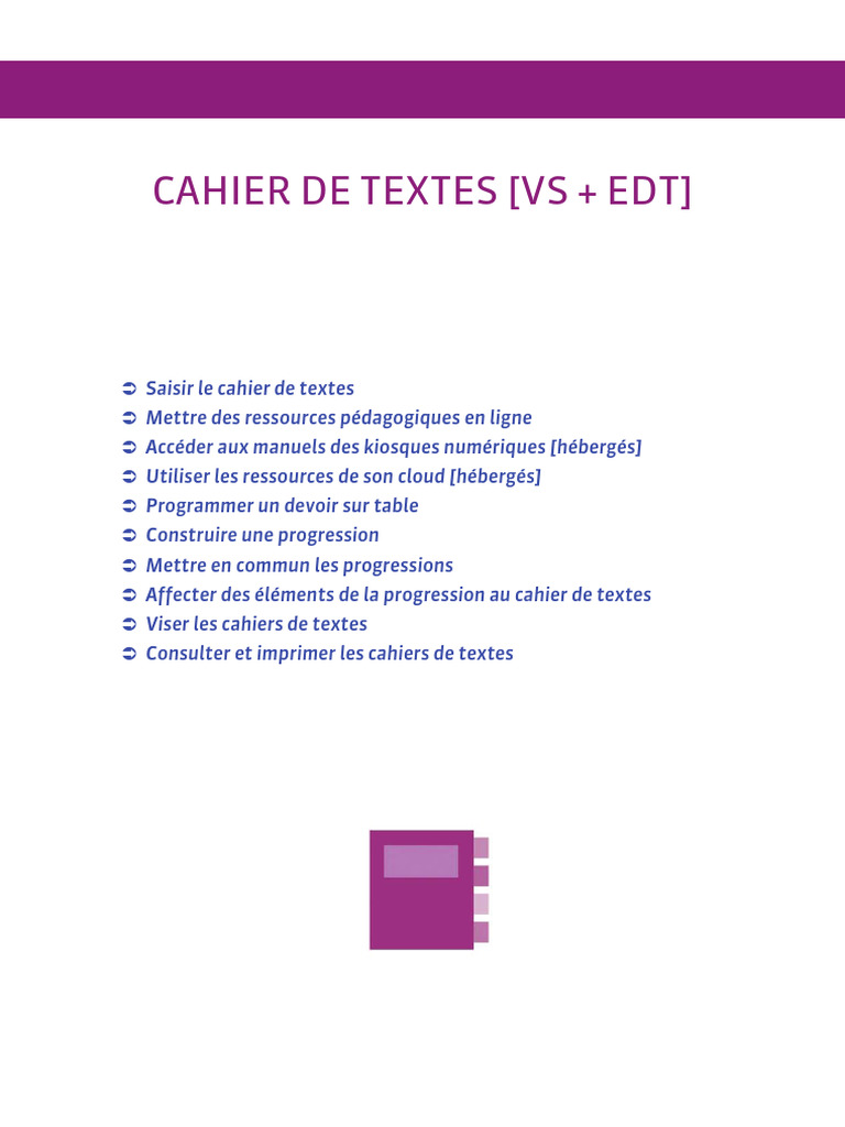 Extrait Guide Pratique Pronote 2015 Cahier de Texte Notes QCM | PDF ...