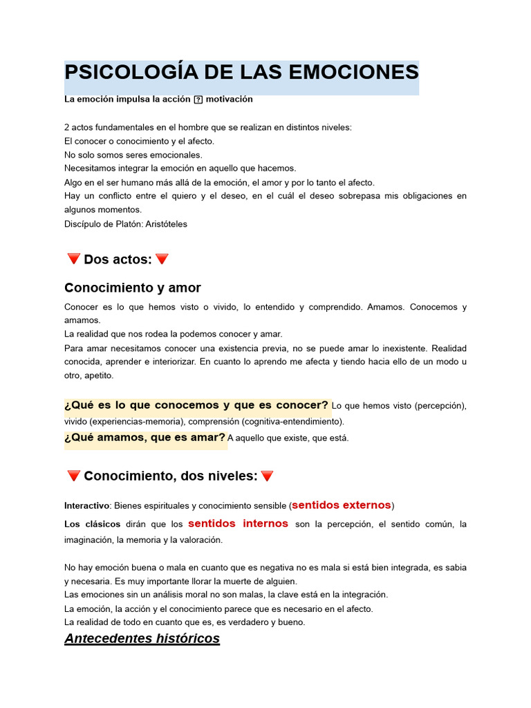Psicología de Las Emociones | PDF | Las emociones | Amor