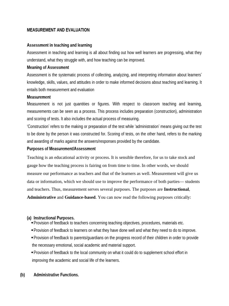 Measurement and Evaluation | PDF | Educational Assessment | Learning