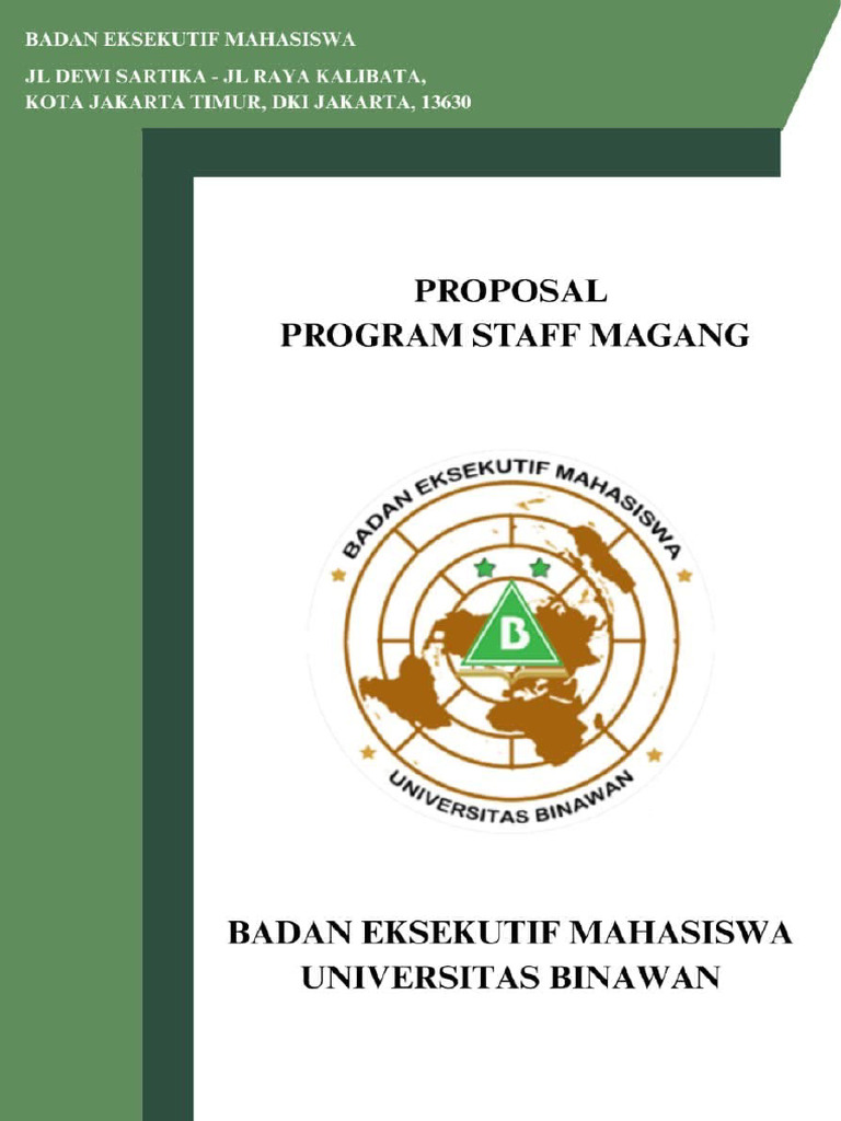 Proposal Program Staff Magang | PDF