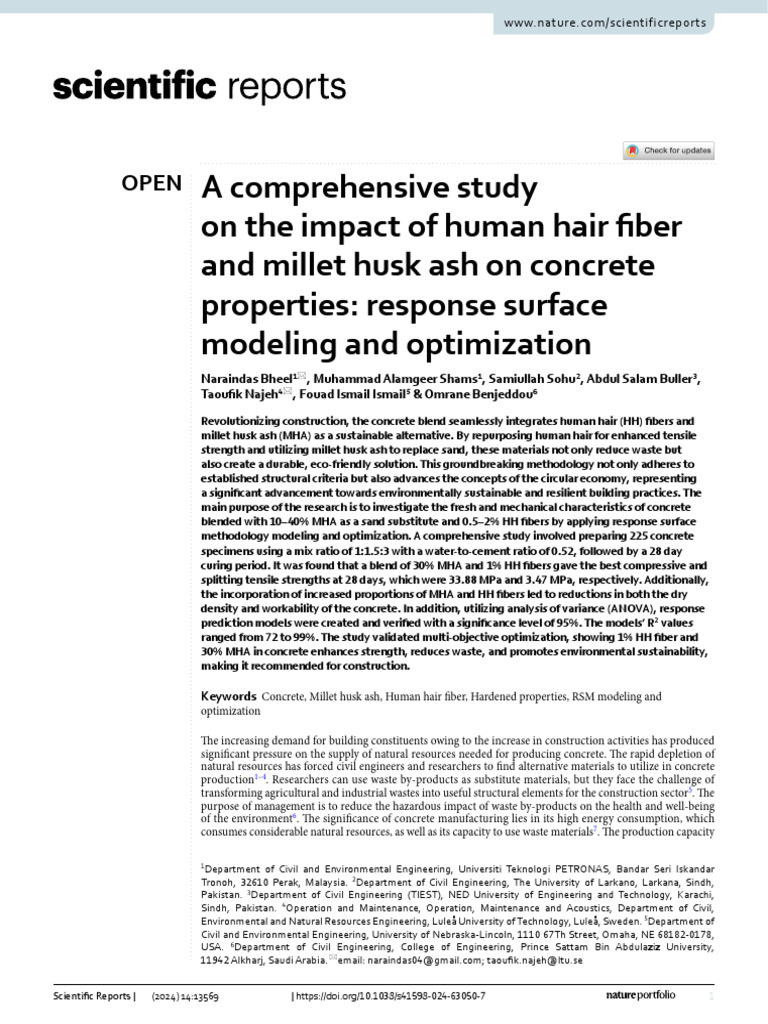 A Comprehensive Study On The Impact of Human Hair Fiber and Millet Husk ...