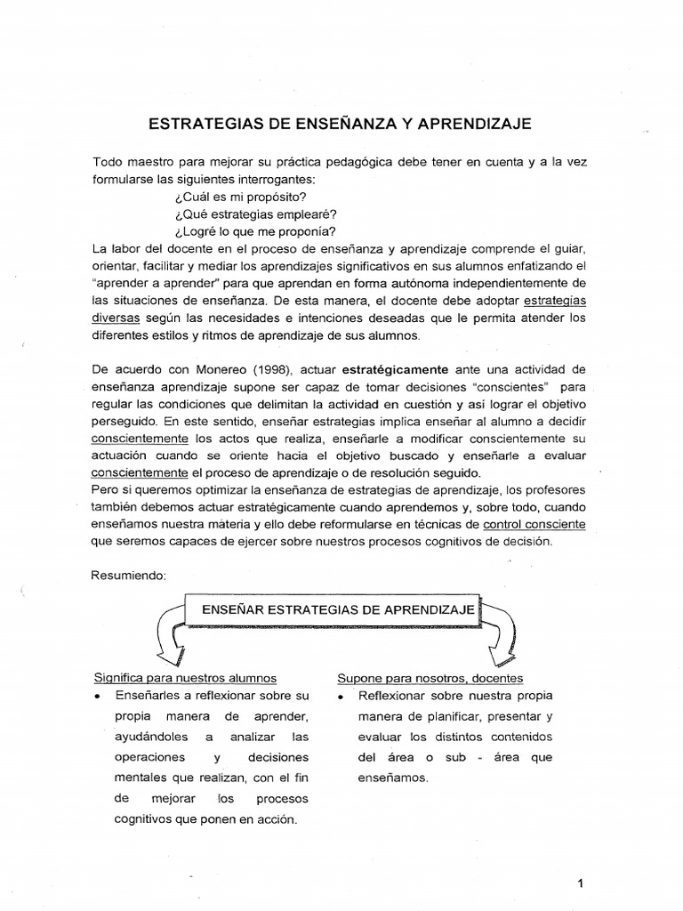 033 Estrategias de Ensenanza y Aprendizaje | PDF | Aprendizaje | Enseñando