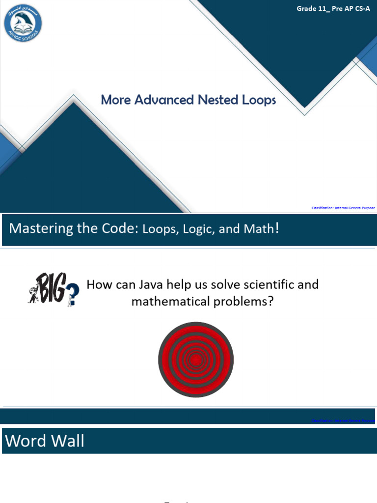 More Nested Loops - Pre APCSA-11-Heba - T2 | PDF | Mathematics ...