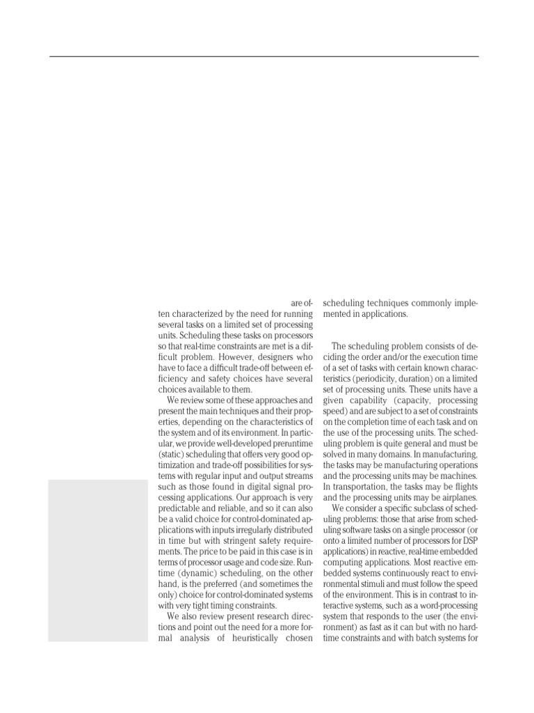 Scheduling For Embedded Real Time Systems RT Embedded Scheduling | PDF ...
