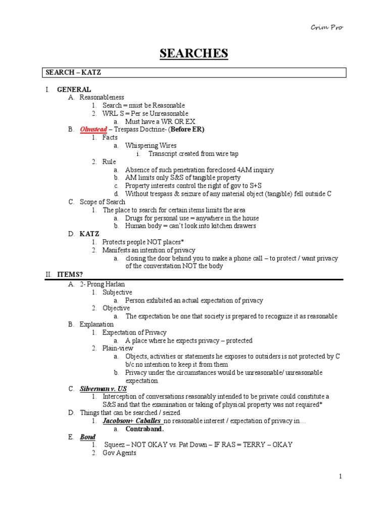 Criminal procedure class outline image
