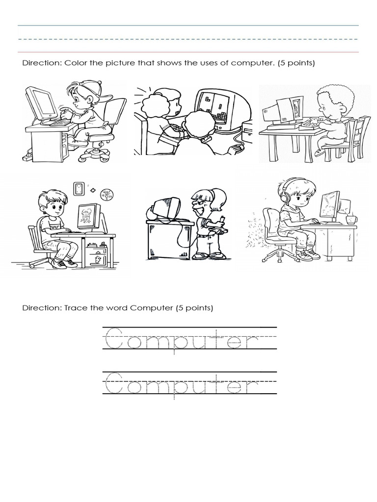 Computer Activity Use of Computer | PDF