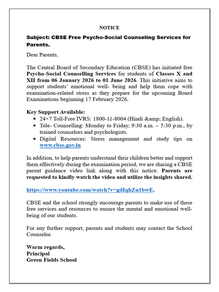 Parents Notice | PDF