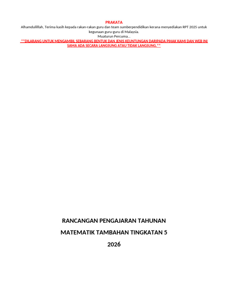 RPT Mat Tambahan F5 | PDF