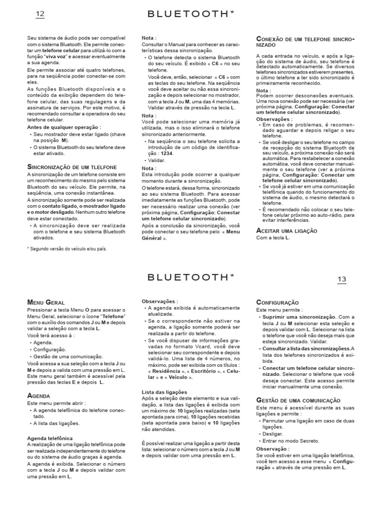 Bluetooth | PDF | Bluetooth | Telefone