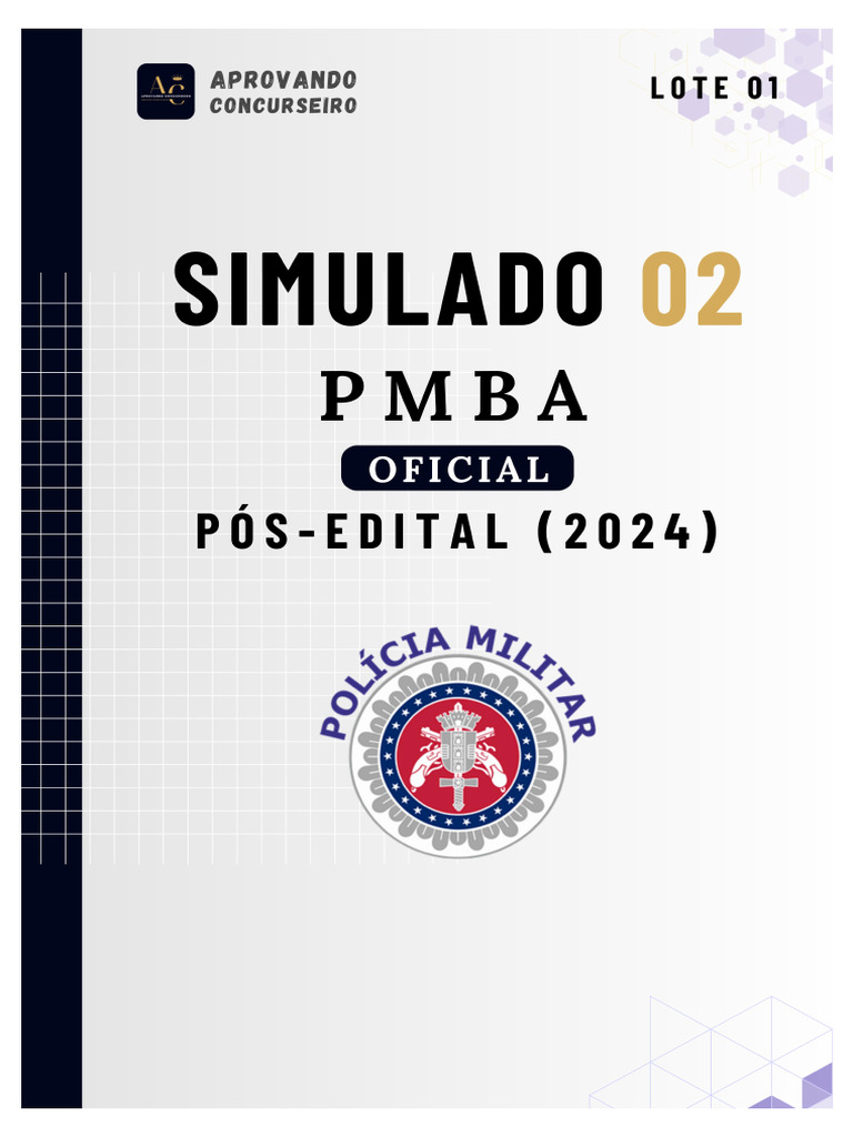 Simulado 02 - PMBA (Oficial) | PDF | Brasil | Caneta