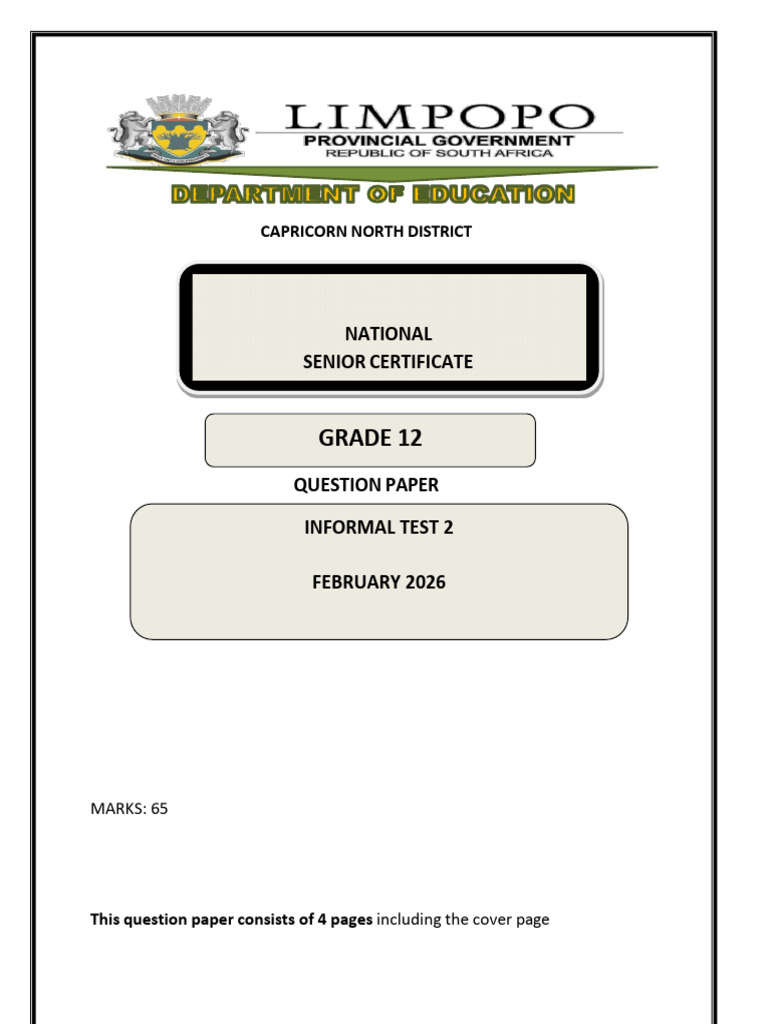 Accn GR12 Informal Test 2 QP | PDF | Debt | Interest