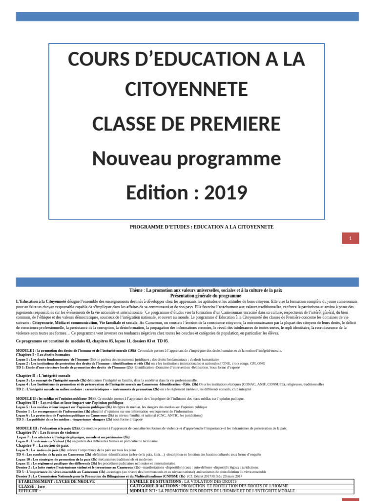 Cours Ecm 1ere Apc 1 2 1 | PDF | Justice | Crime et violence