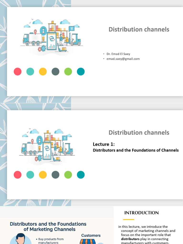 Management of Distribution Channels 2025 - Lecture 1 | PDF | Marketing ...