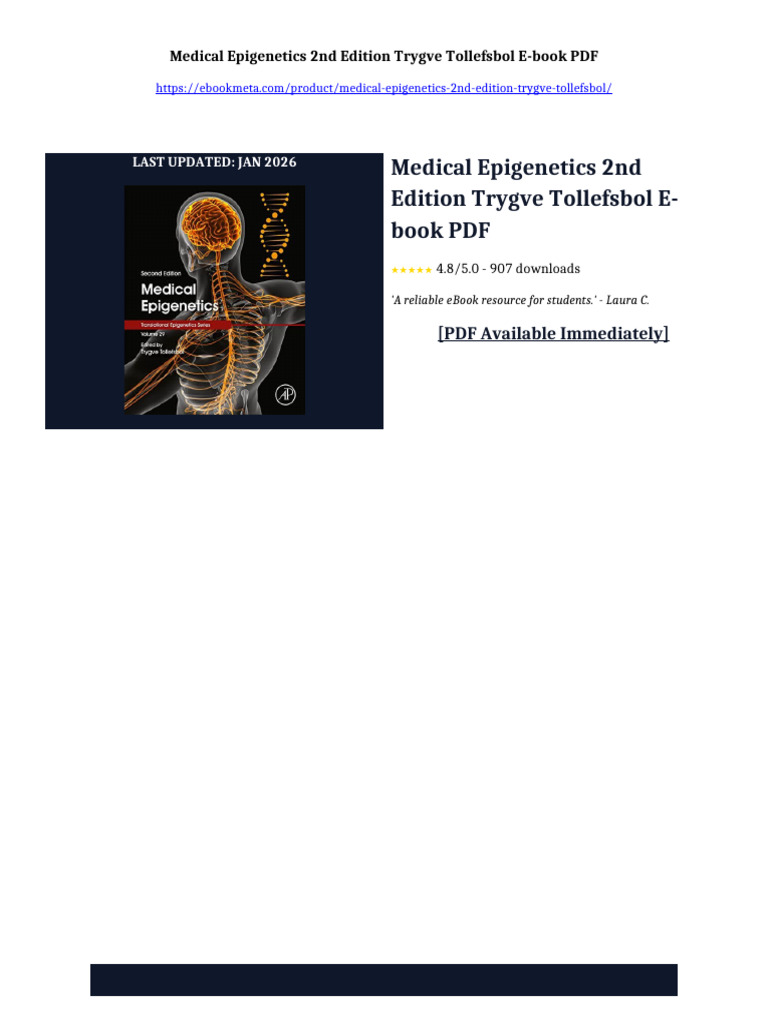 Medical Epigenetics 2nd Edition Trygve Tollefsbol Ebook Full Reference ...