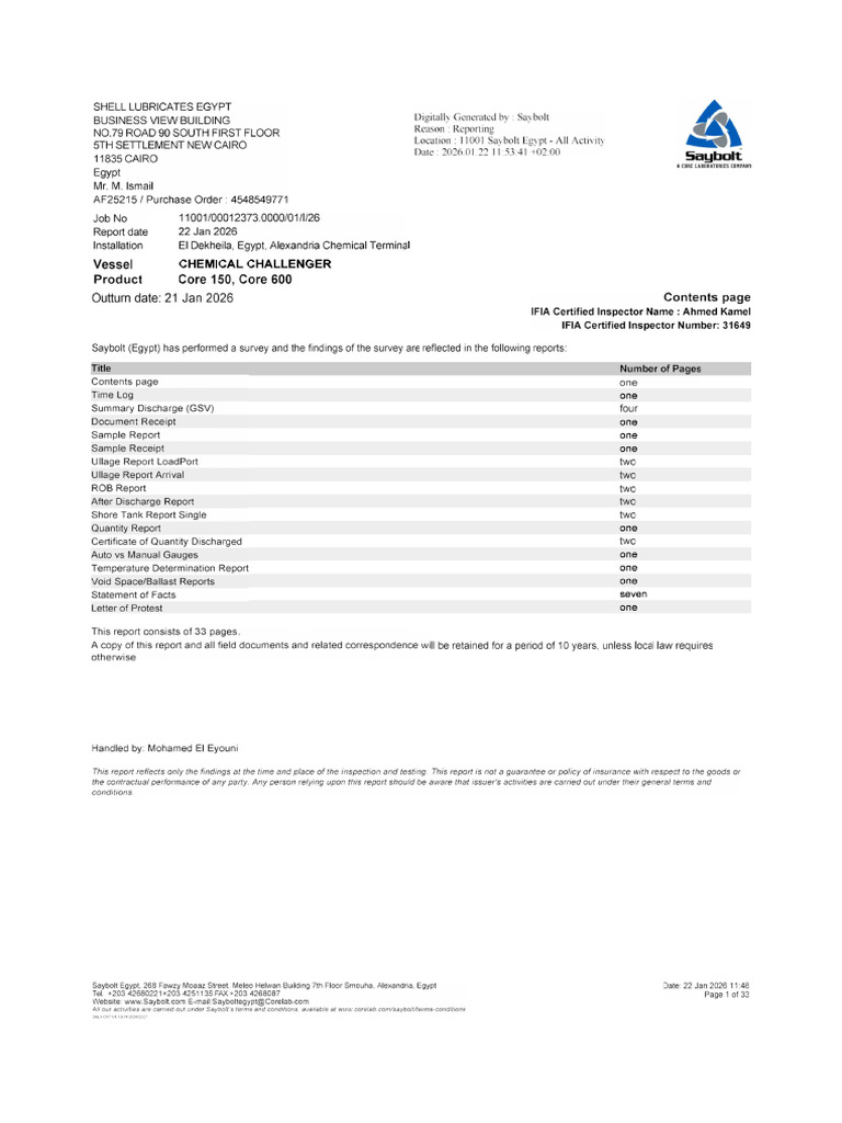 Final Report 12373 Chemical Challenge Shell Updated | PDF