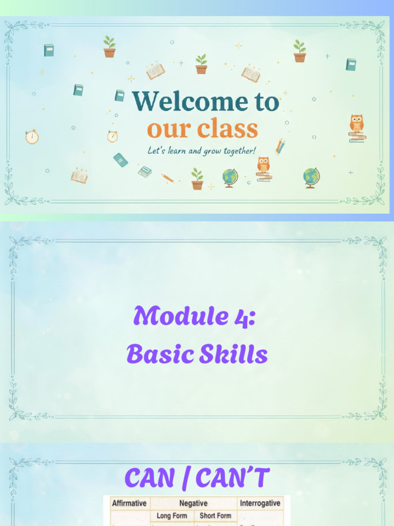 A0 - Module 4 - Basic Skills | PDF