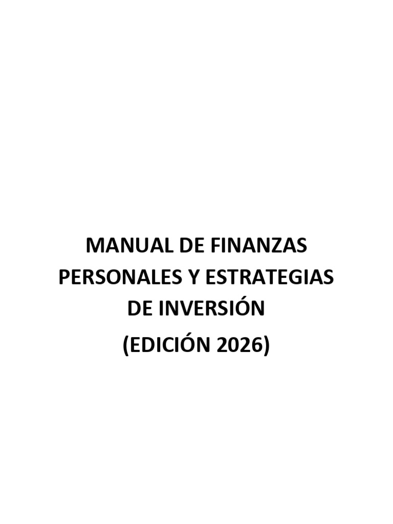 Manual de Finanzas Personales y Estrategias de Inversión | PDF ...