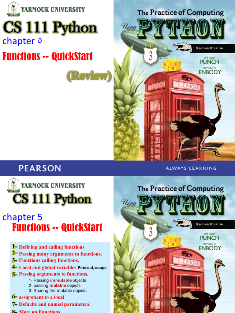 Ch5 CS 111 Python Functions | PDF | Parameter (Computer Programming ...