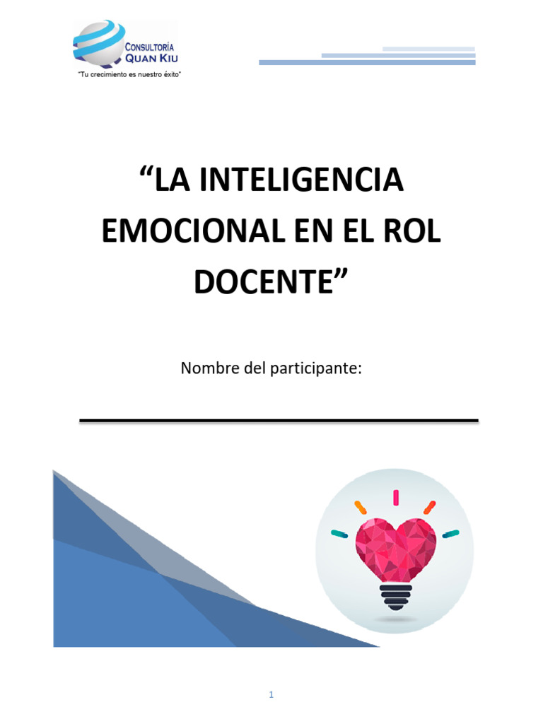 Manual La Inteligencia Emocional en El Rol Docente | PDF | Las ...
