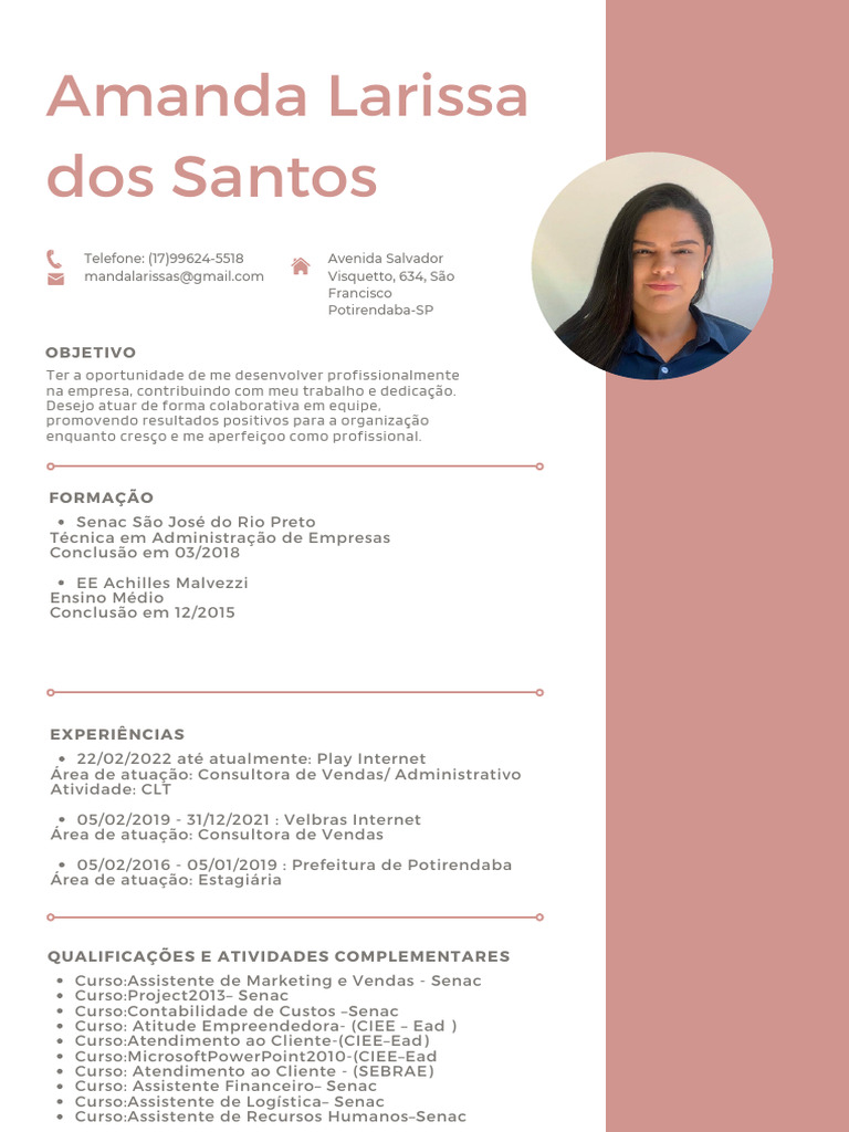 CV-Amanda Larissa Dos Santos | PDF