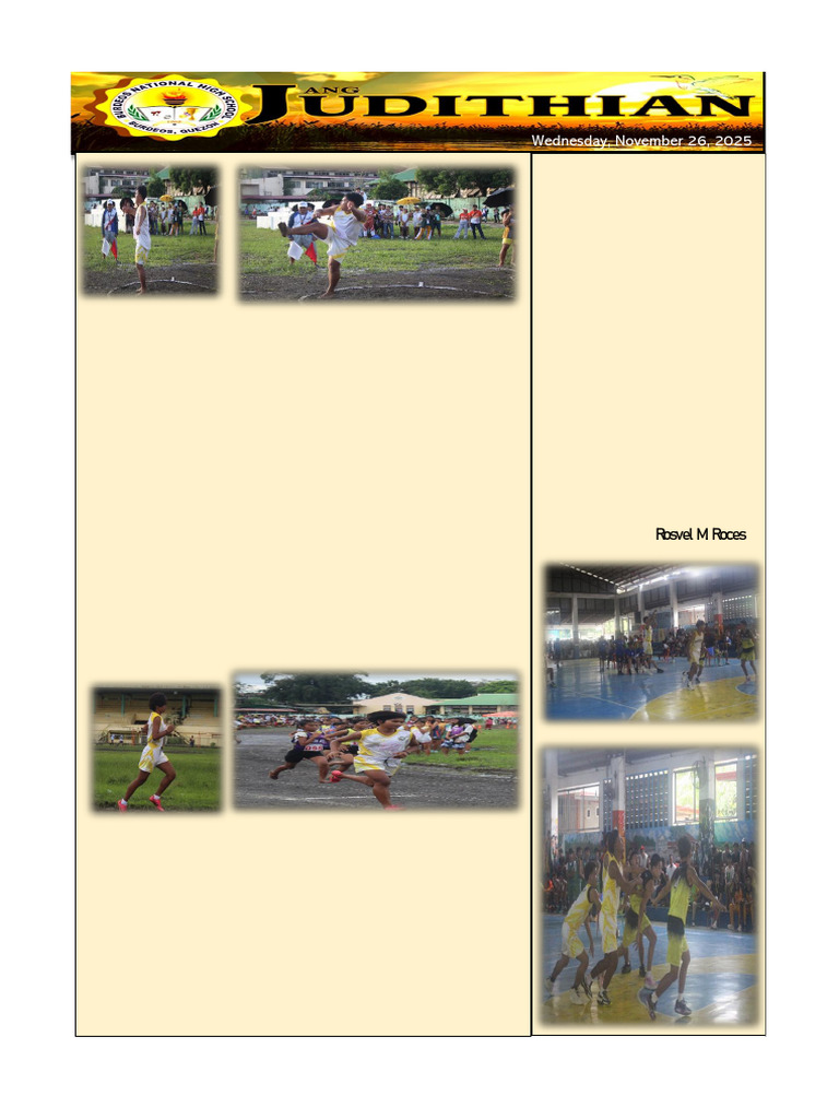 RMR Newsletter Palarong Quezon PDF | PDF | Athletic Sports | Sports