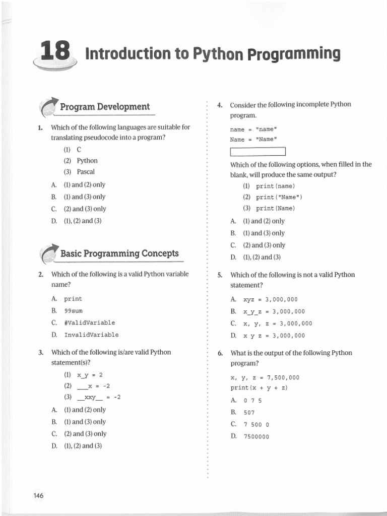 MCQ 18 Python Programming | PDF