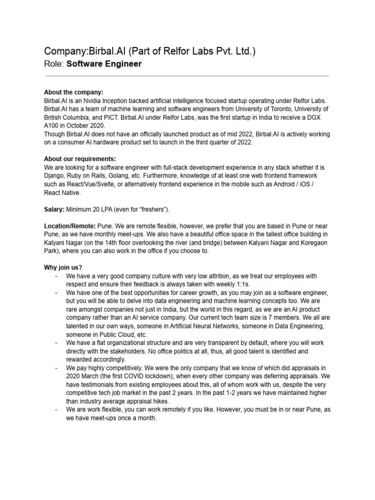 JD Birbal - Ai Software Engineer | PDF | Artificial Intelligence ...