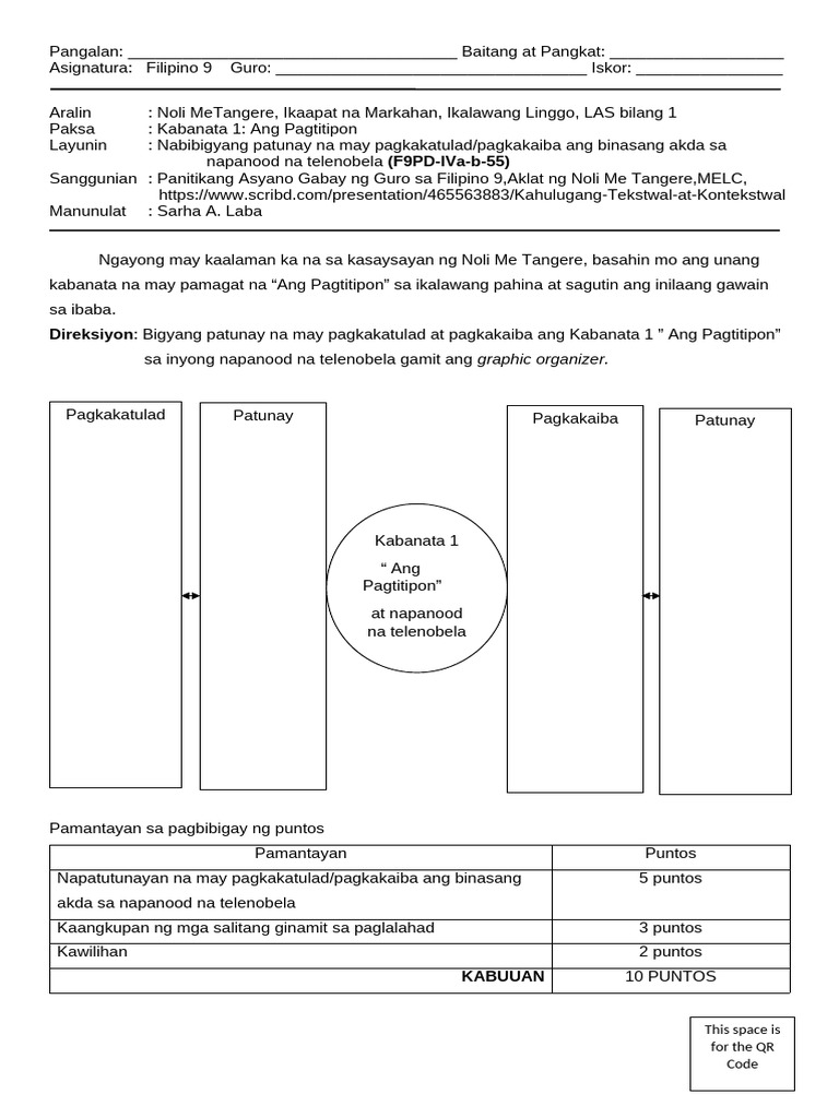 Q4 Fil 9 Week 2 Las 1 | PDF