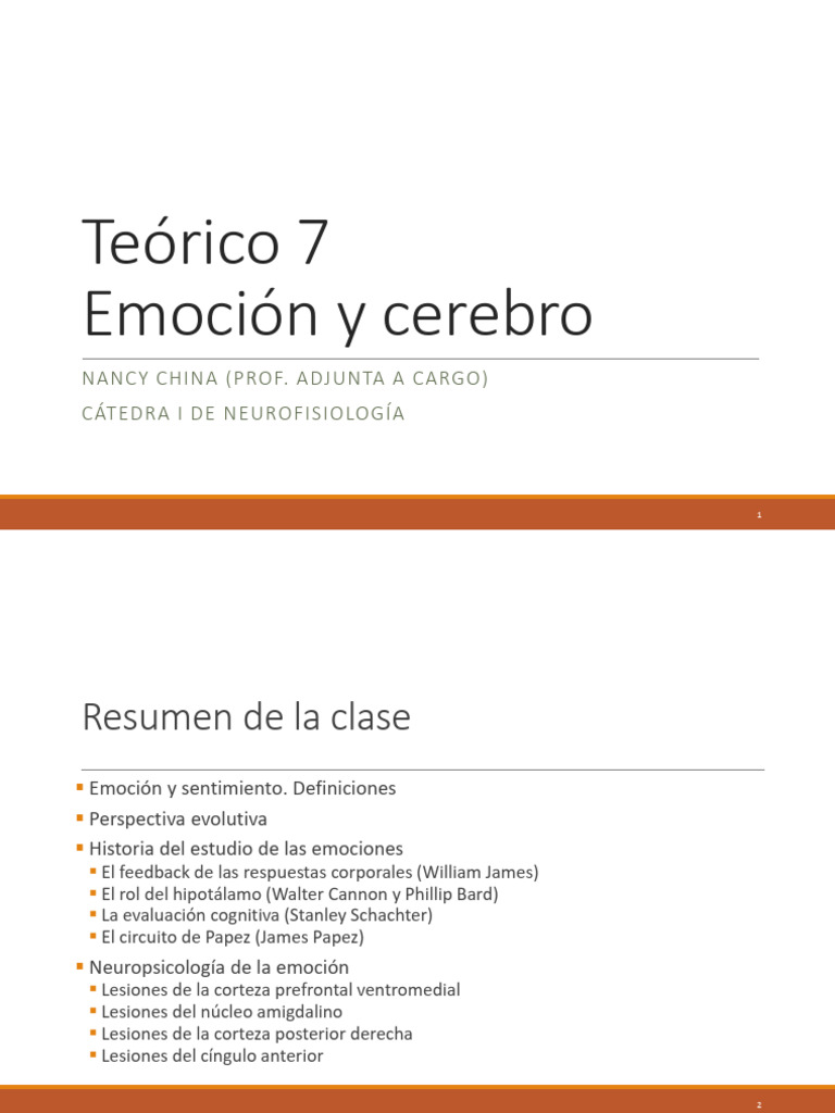 Diapos Teo 7 Emocion | PDF | Las emociones | Psicología cognitiva