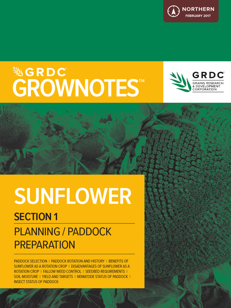 GrowNote-Sunflower-North-01-Paddock-prep | PDF | Crop Rotation | Irrigation