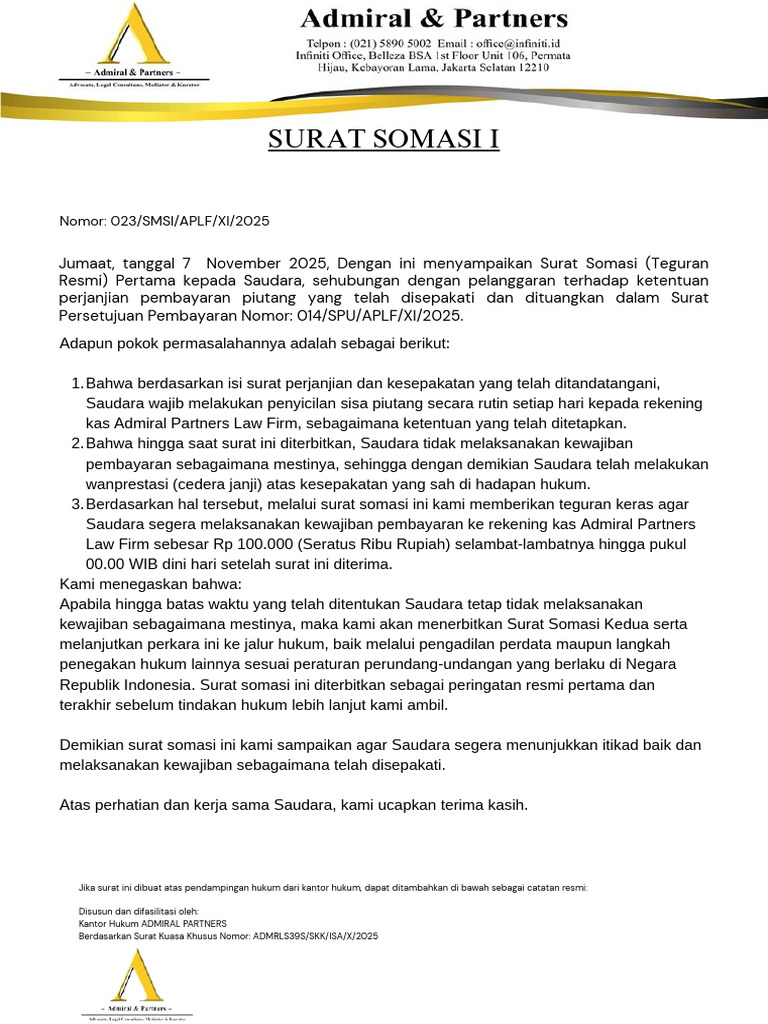 Surat Somasi I - 20260212 - 093231 - 0000 | PDF