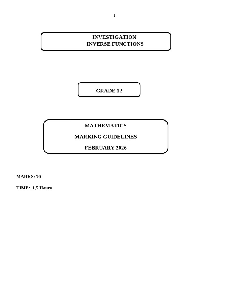 GR 12 Inverse Function Investigation Memo | PDF | Function (Mathematics ...